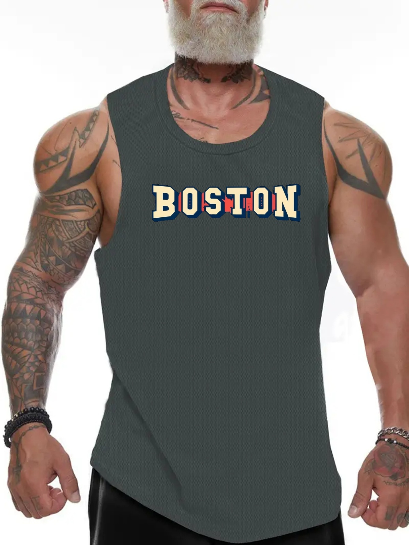Camiseta Sin Mangas Con Estampado 'Boston' Camiseta Sin - Temu Chile