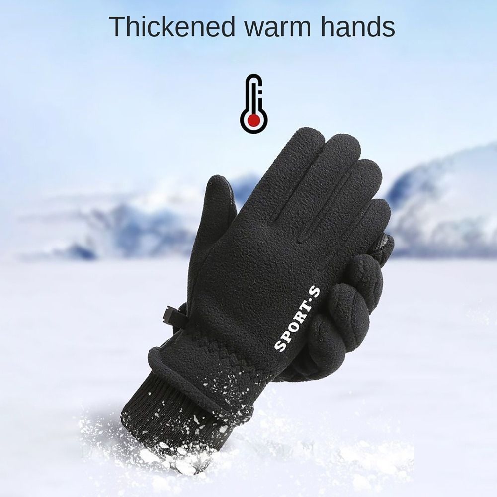 Polar Fleece Warm Gloves Outdoor Activities Two finger Flip - Temu