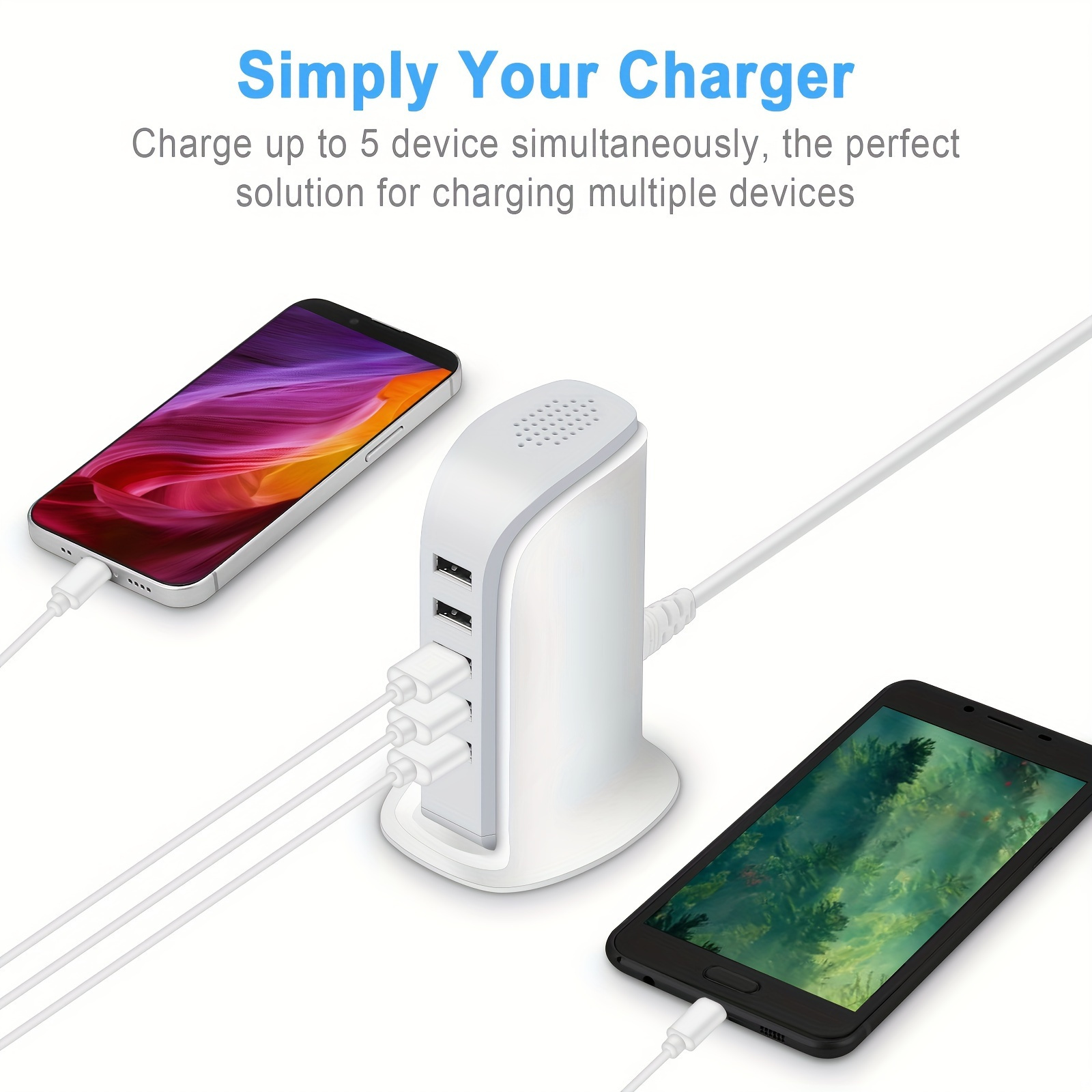 12 Port Usb Phone Charger Fast Charging Station Charger - Temu