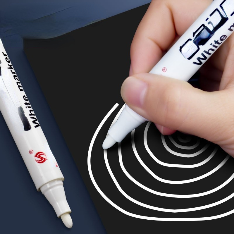 Oily Waterproof White Marker Pen Quick-drying Oily Non-fading