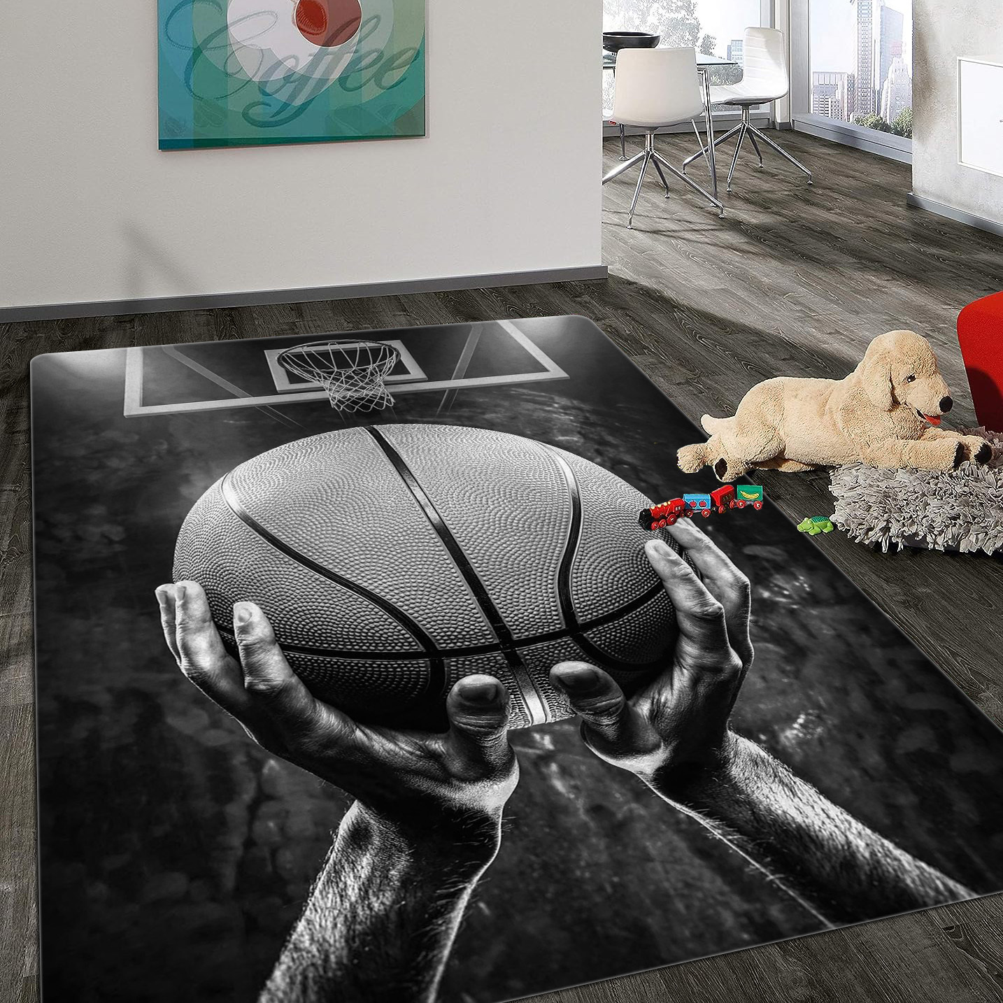 1pc basketball   printed floor rug game room large area carpet hallway kitchen soft mat washable outdoor interior rug dirt resistant anti slip for laundry bathroom bedroom living room home decor christmas new year decor details 0