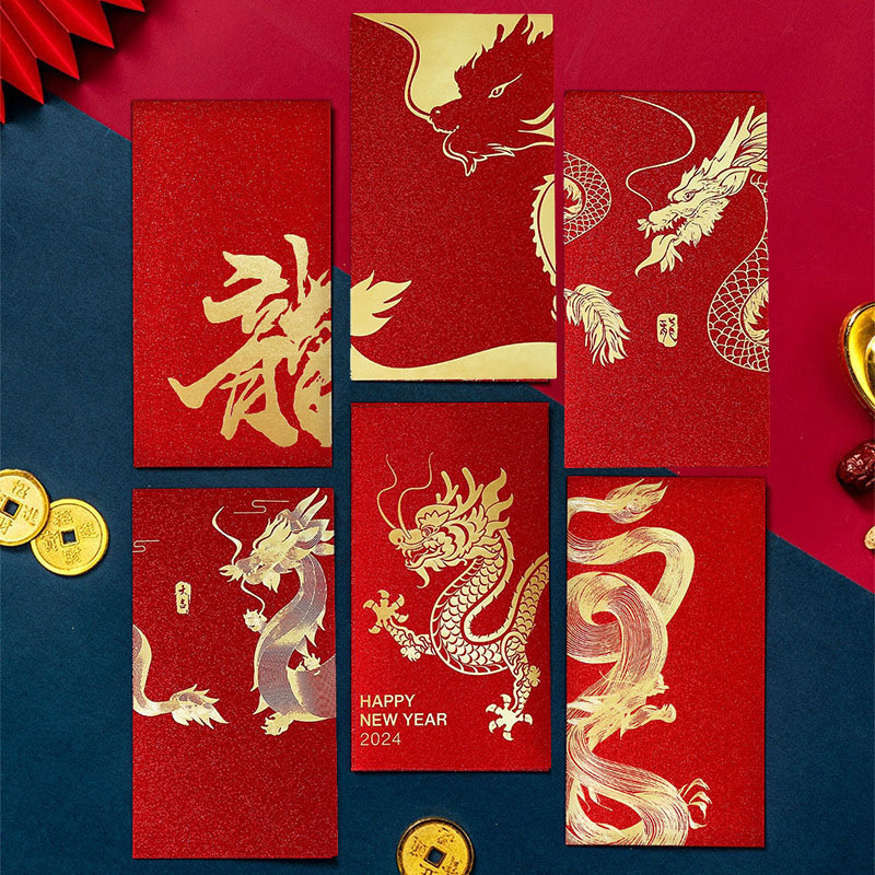 1pc Chinese New Year Random Pattern Greeting Card With Envelope