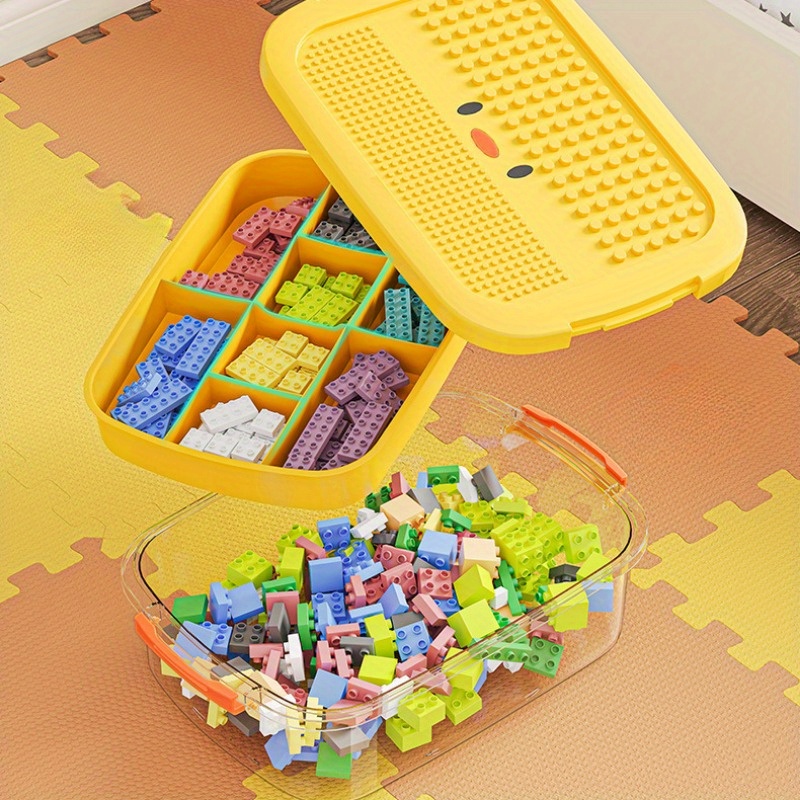 Scatola di immagazzinaggio classificata per blocchi di costruzione per  organizzatore di giocattoli trasparente Lego con coperchio