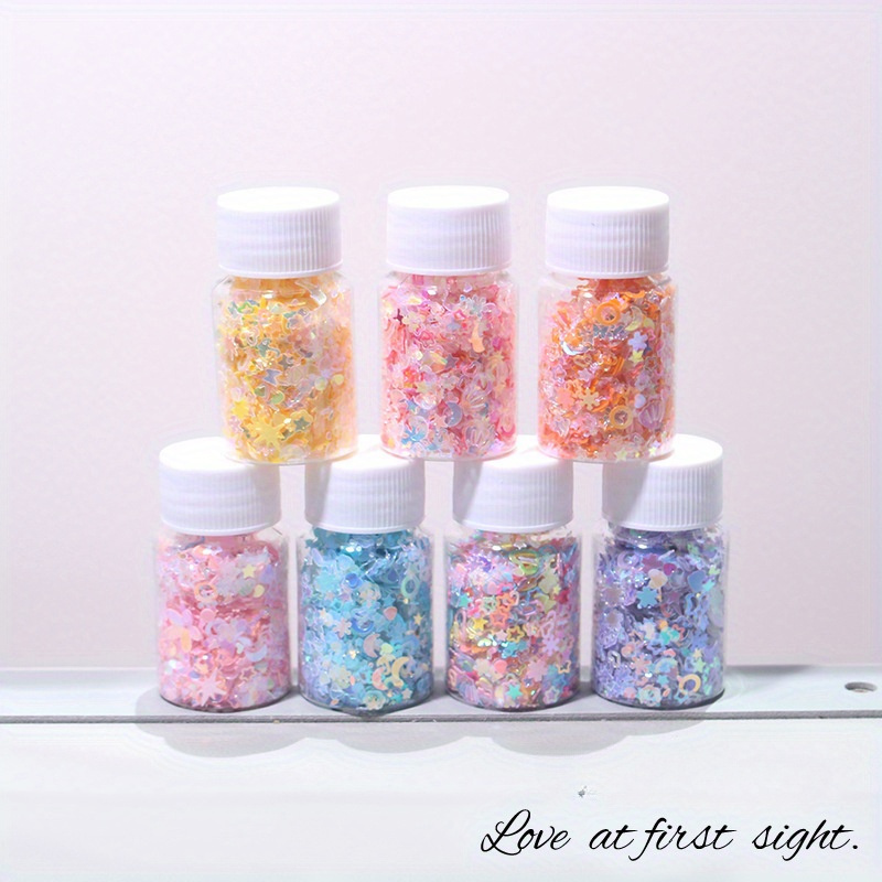 Mix Macaroon Colors Nail Sequins For Craft Glittering Star - Temu