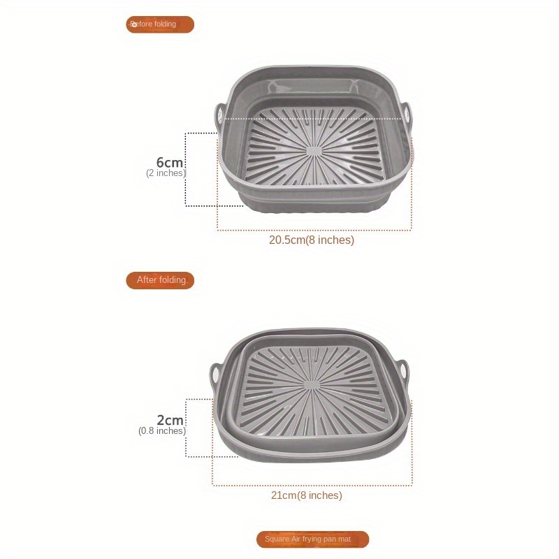 Bandeja de silicona para freidora de aire de 21Cm, almohadilla de