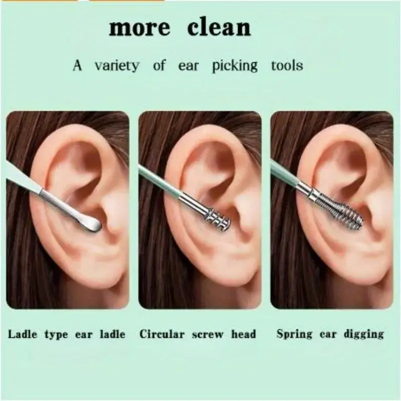 Steel Ear Scoop Double-headed Screw Ear Scoop Ear Cleaner Ear