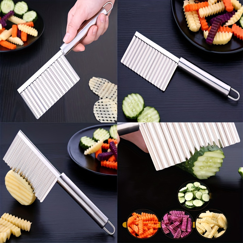 1pc Portable Stainless Steel French Fry Cutter, Potato Wave Cutter For  Kitchen