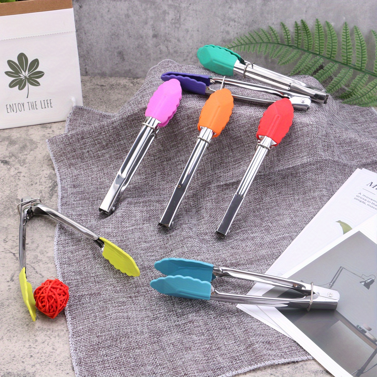 3pcs Random Color Food Tongs