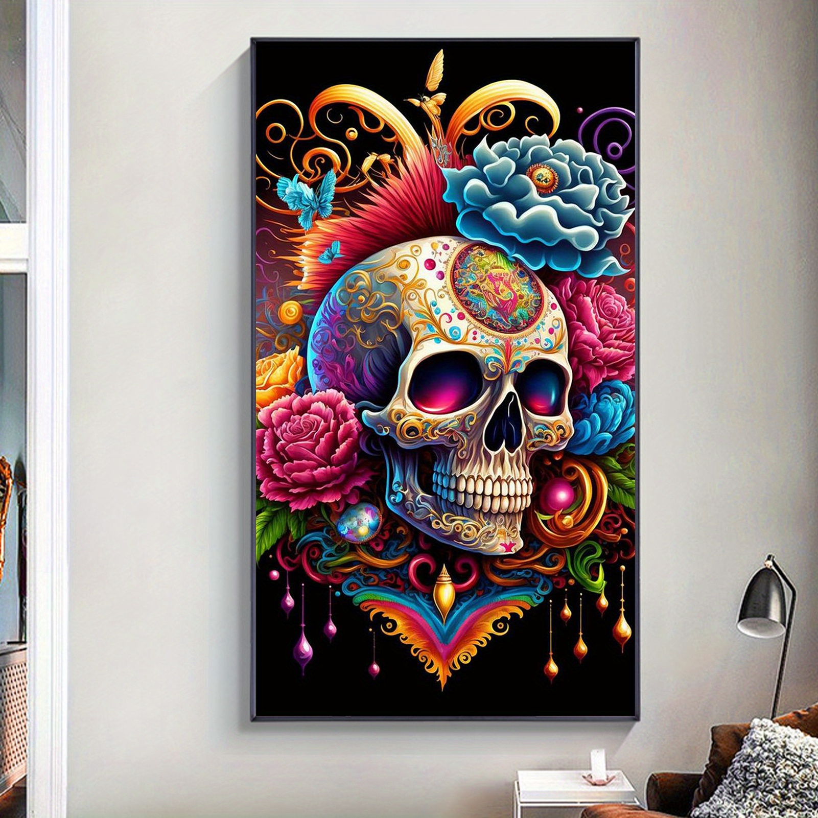 Diamond Painting Skull Diamond Art Kits For Adults - Temu