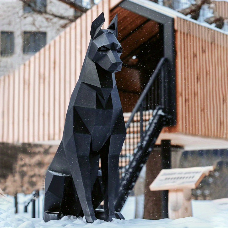 3D Doberman Dog Pinscher Three-dimensional Paper Model DIY