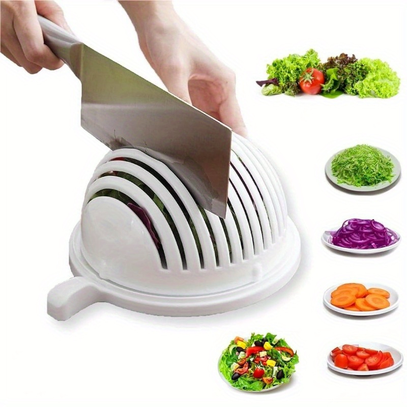 1pc White Salad Cutter Bowl And Chopper In One Fruit Vegetable  Chopper,Veggie Choppers And Dicers,Fast Fruit Vegetable Chopper For Fresh  Veggies for h