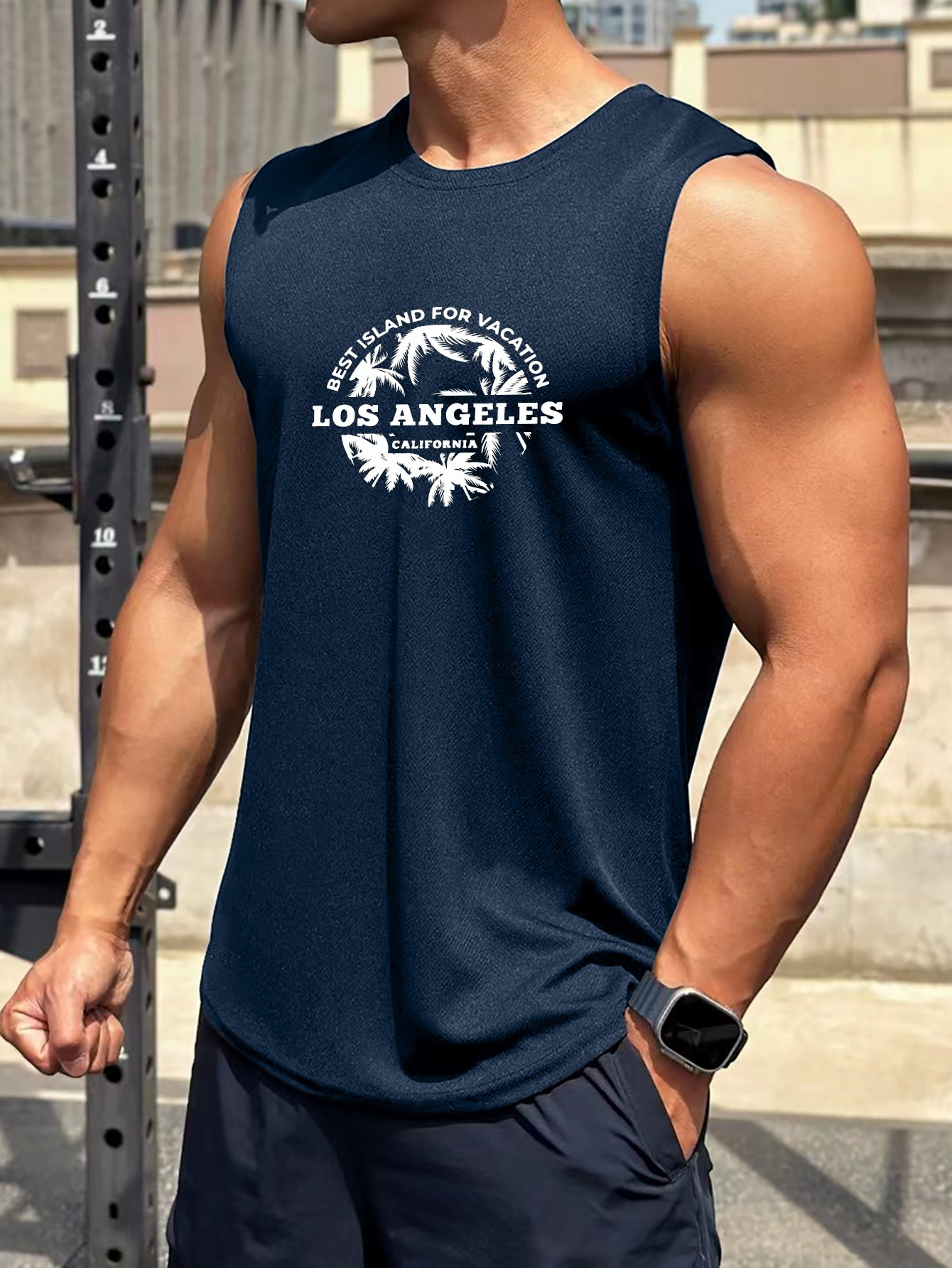 Camiseta Sin Mangas De Algodón De Culturismo Para Hombre Deporte Gimnasio  Casual