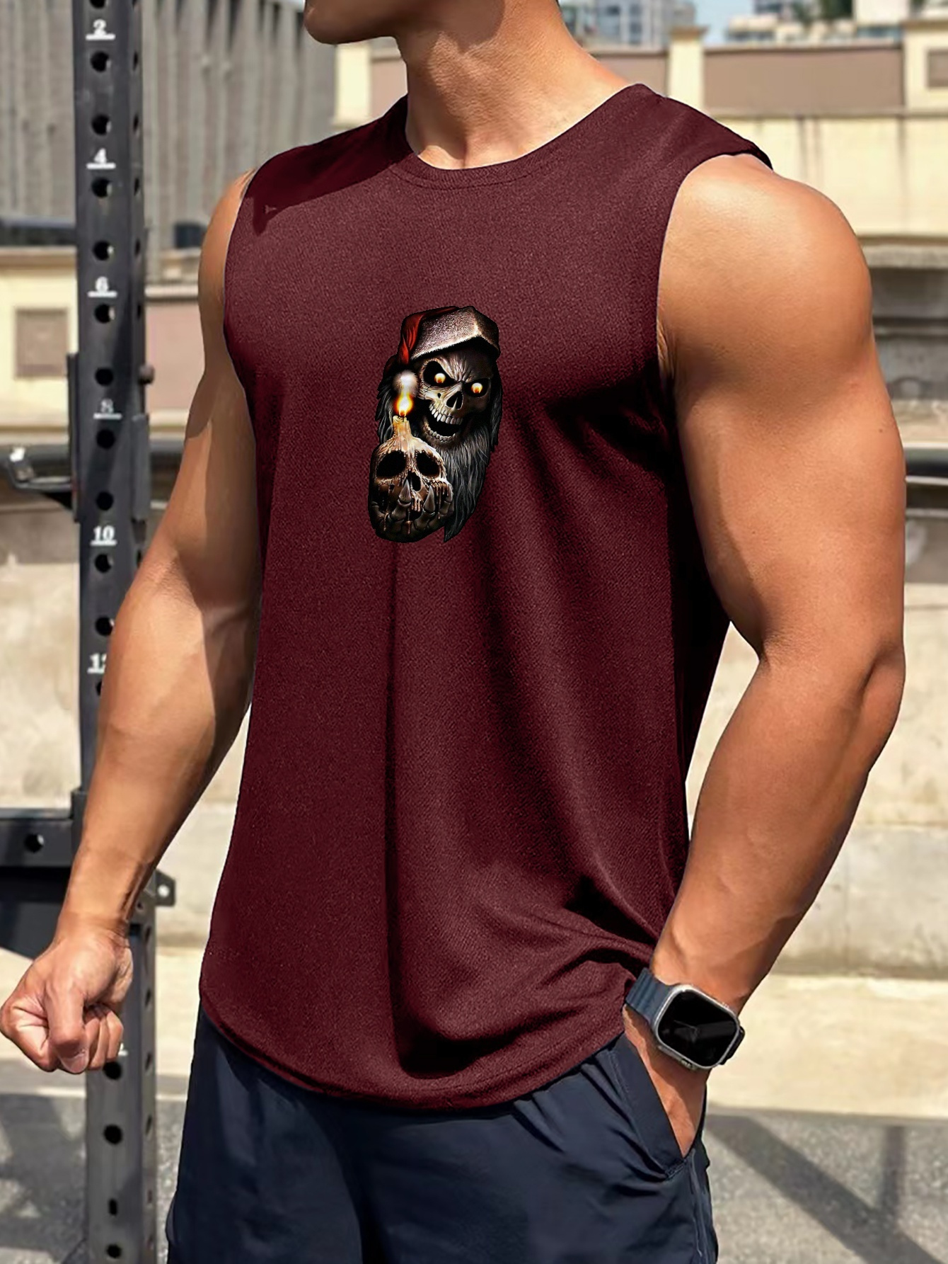 Men's Cotton Tank Top Gym Fitness Clothing Vest Sleeveless - Temu