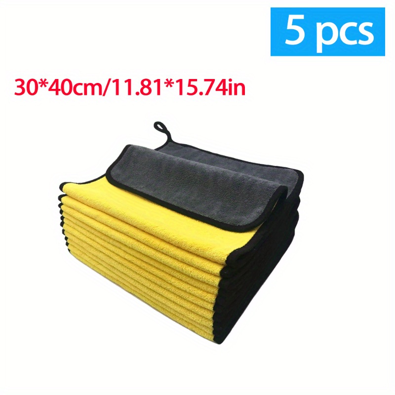 Microfiber Car Cleaning Towels Thickened Soft Drying Cloth Car Body Washing  Towel Double Layer Cleaning Rag - Temu