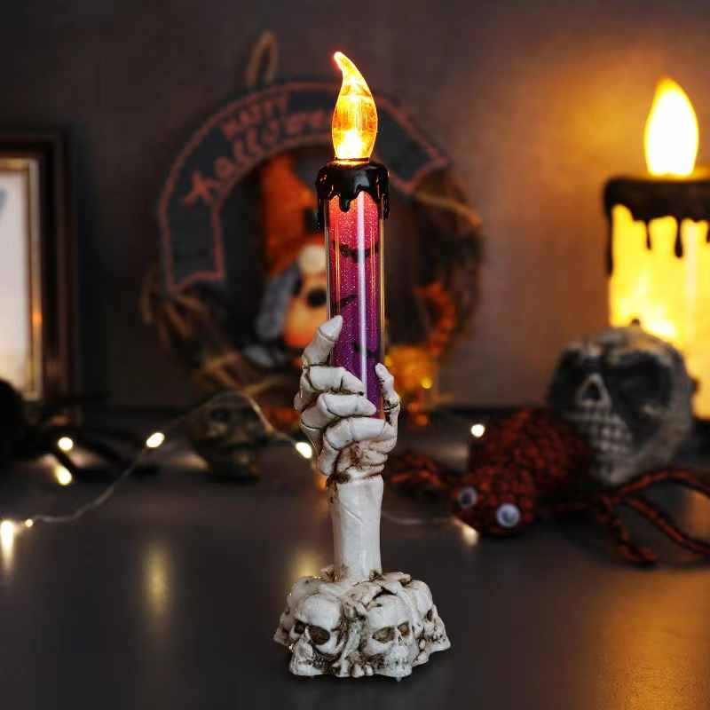 Halloween Skull Candle Gothic Candlestick Decoration - Temu