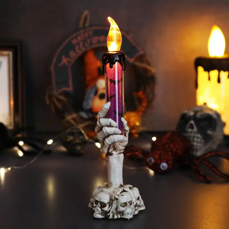 Halloween Skull Candle Gothic Candlestick Decoration - Temu
