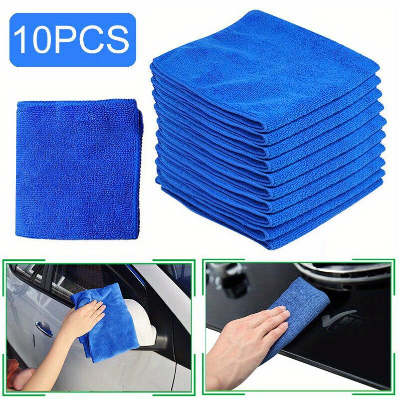 10pcs Microfiber Car Cleaning Towel Automobile Motorcycle Washing Glass Household Cleaning Small Towel