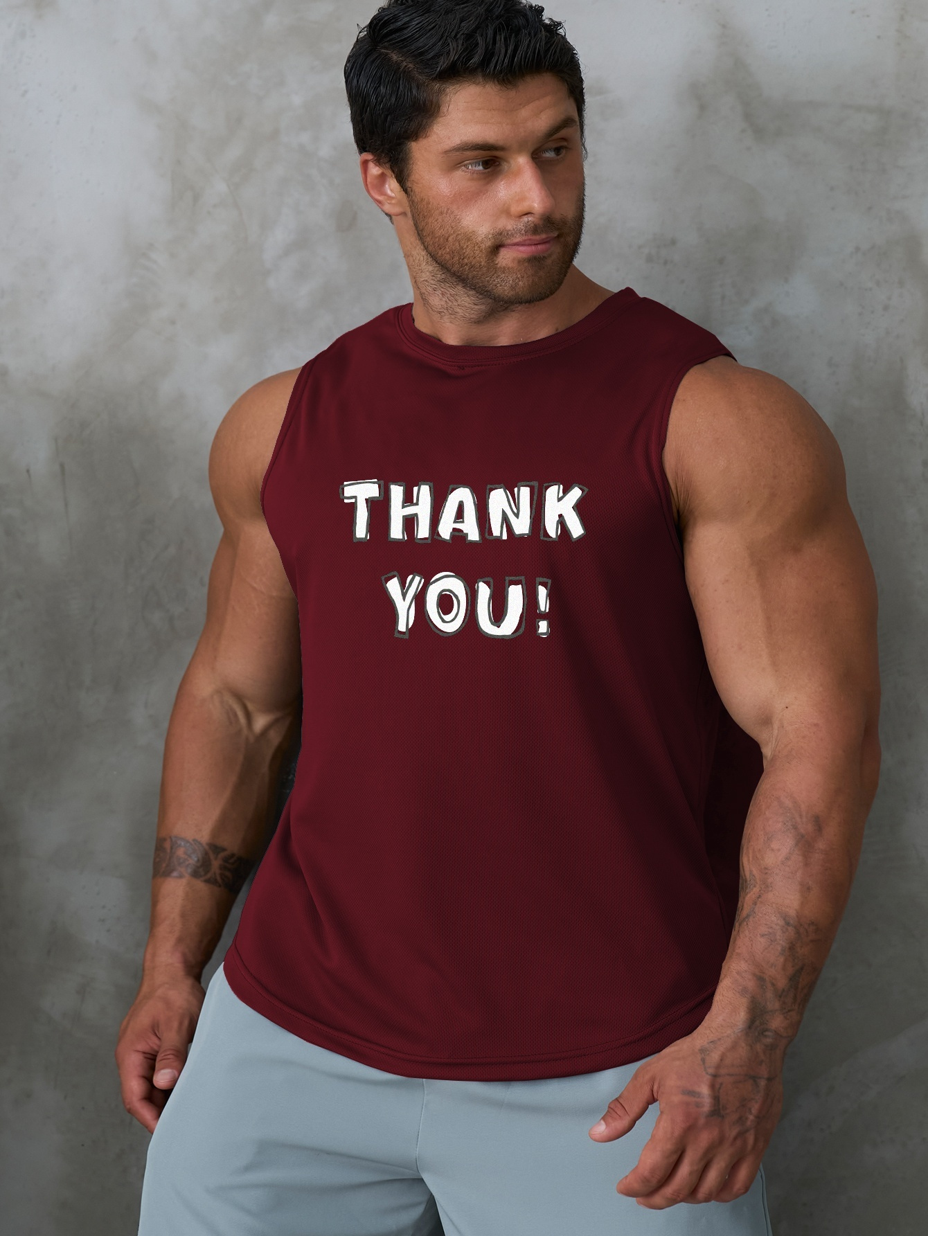 thank ' Print A shirt Tanks Sleeveless Tank Top Men's - Temu