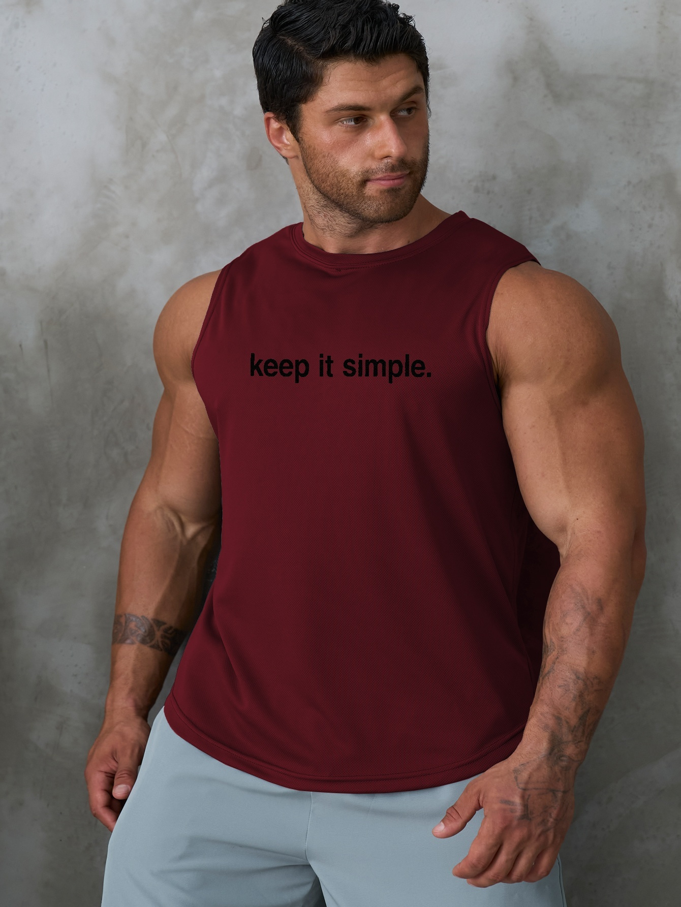 Camisetas Sin Mangas Estampado 'keep It Simple' Camisetas - Temu