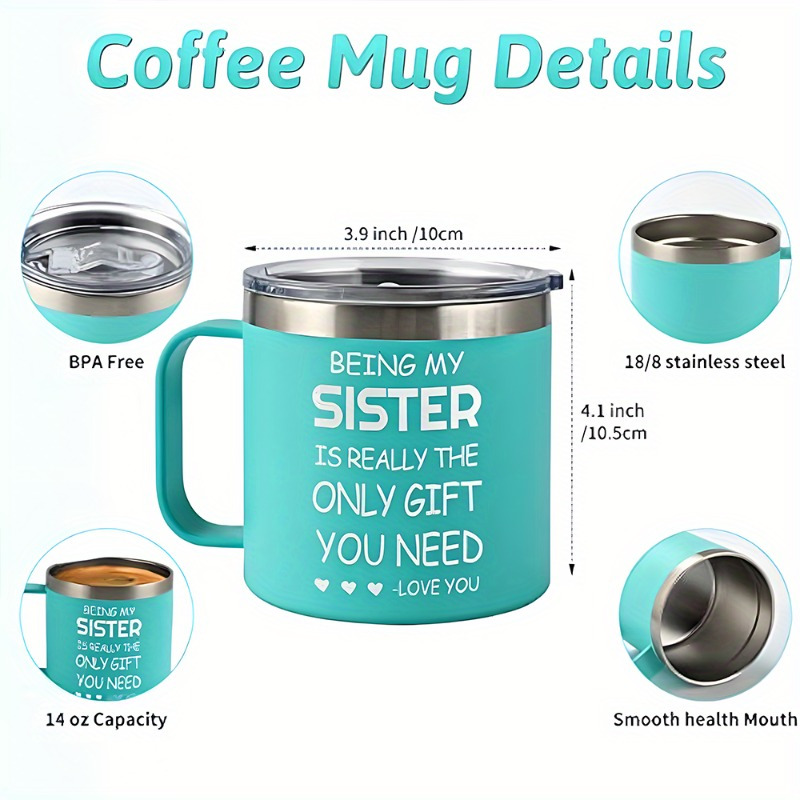 Stainless Steel Tumbler Insulated Coffee Cup Sister Gifts - Temu