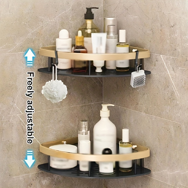 Non drill Aluminum Bathroom Storage Rack Wall mounted - Temu