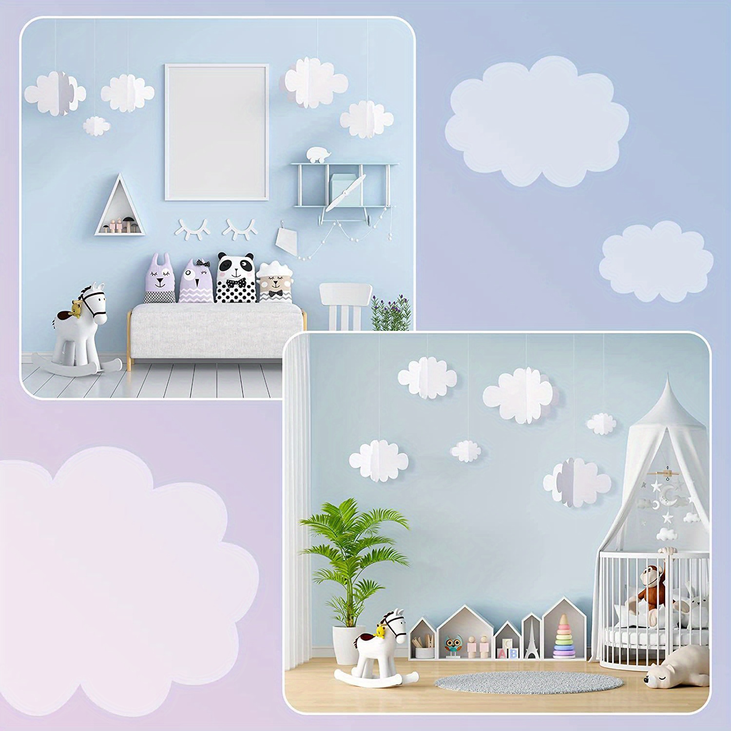 8 Pcs 3D Cloud Decorations Hanging Clouds for Ceiling Cloud Party  Decorations Felt Fake Cloud Ornaments Cloud Props for Art Wedding Nursery  Children