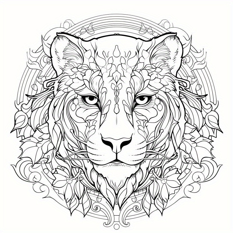 Original Upgraded A4 Paper Thickened 20 Pages 1 Mandala Animal Theme Coloring  Book Adult Soothing Stress Coloring Book Halloween Christmas Holiday Party  Gift - Arts, Crafts & Sewing - Temu