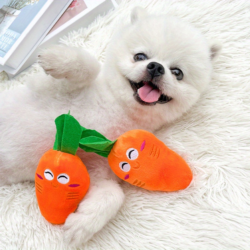 Large Carrot Design Pet Grinding Teeth Squeaky Plush Toy - Temu