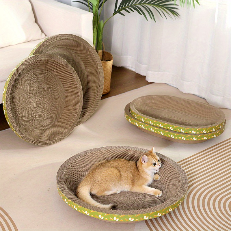 Round cardboard cat outlet bed