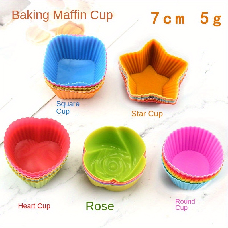 Muffin Cup Cake Mold Flower Shaped Muffin Cup Mold Silicone - Temu