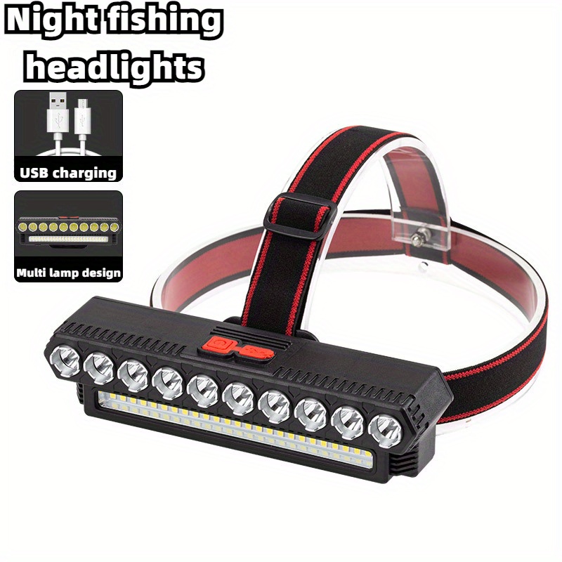 USB Rechargeable Sensor Snap On Headlamp With 3 LED Lights For Night Fishing  And Running From Danny2014, $4.17
