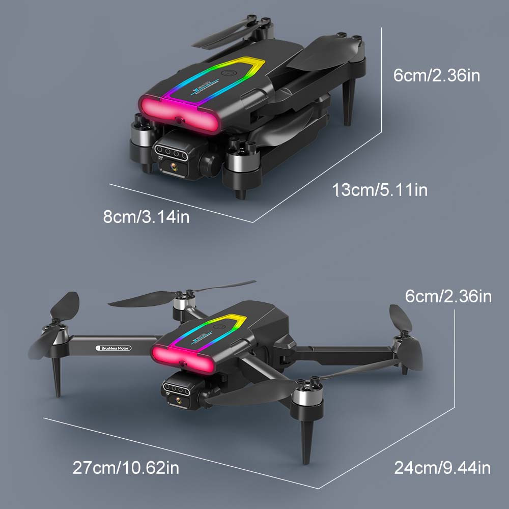 tosr f199 brushless motor hd dual camera professional hd pixels two axis remote control aerial photography drone with running lights flight helicopter foldable quadcopter toy gifts dron uav details 20