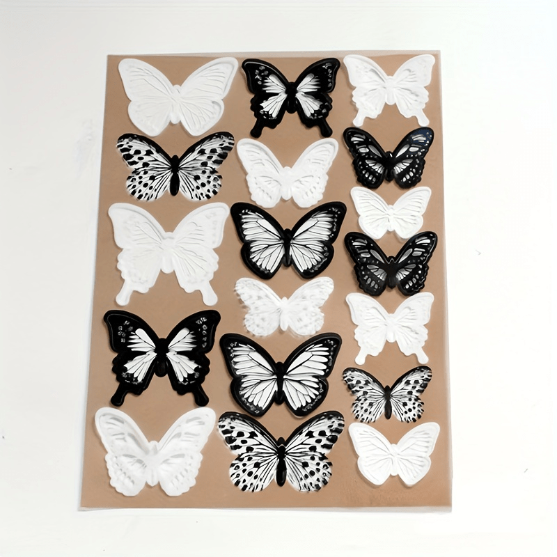 Image of [2d Flat] 1 Set Of Black And White 3d Simulation Pvc Wall Art Decor, For Home, Living Room, Bedroom