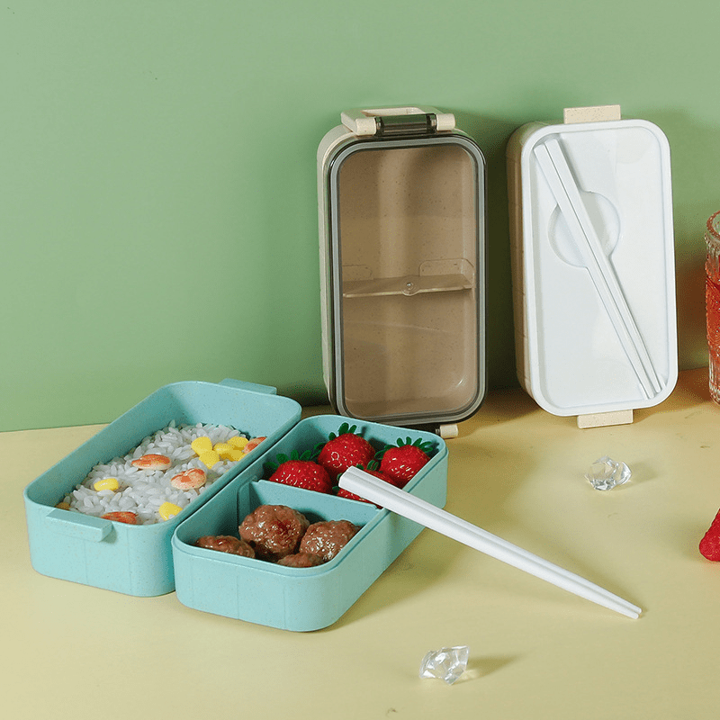 Japanese-style Ceramic Separated Lunch Box Rectangular with Lunch Box  Microwave Heating Lunch Box with Lid