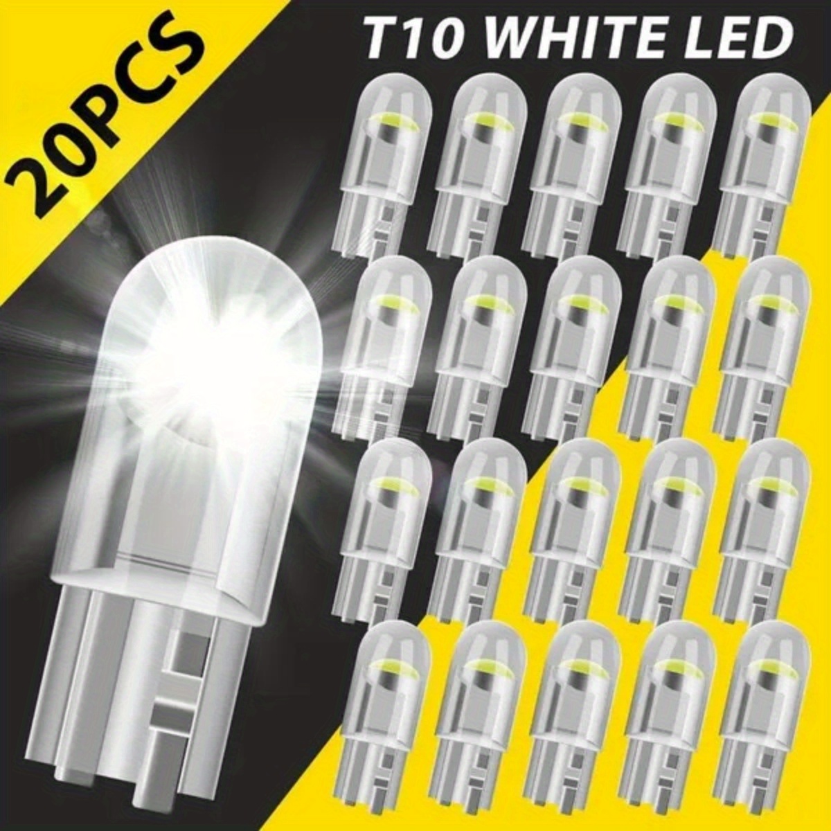  TABEN 194 luces LED T10 168 2825 W5W bombilla LED 12SMD 5630  Chipset de repuesto LED para automóvil, cúpula interior, mapa, puerta,  cortesía, luces de matrícula, blanco, 12 V (2 unidades) : Automotriz