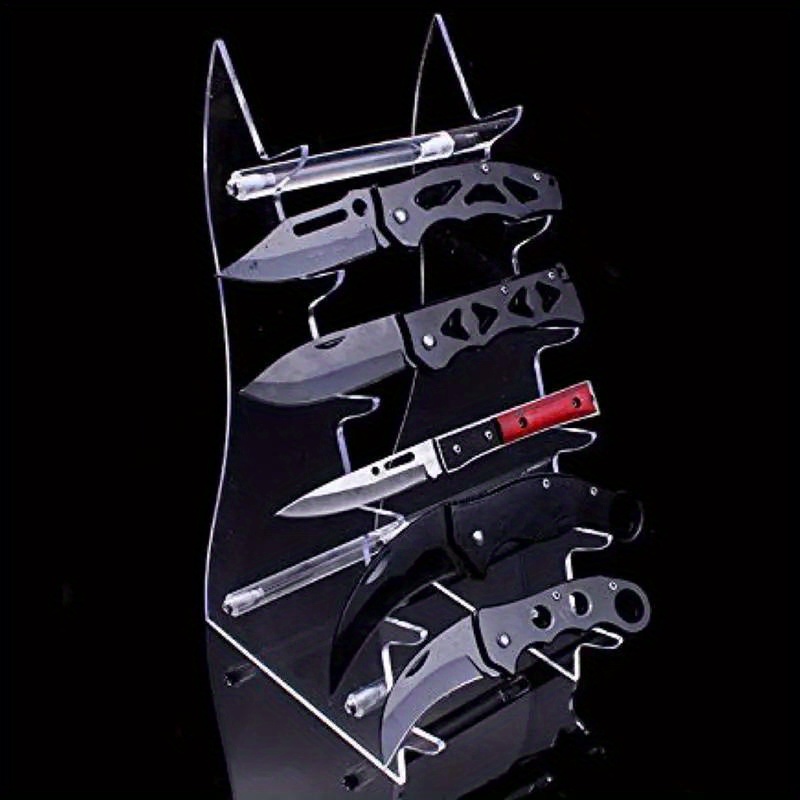 

1pc Transparent Display Stand Transparent Storage Knives Holder Birthday Gift 6 Tiers Knives Rack With Smooth Surfaces Space Saving For Restaurants/supermarkets Eid Al-adha Mubarak