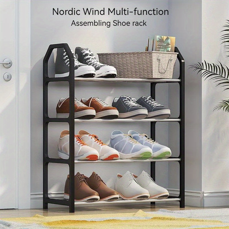 1pc Household Foldable Shoe Rack, Multi-Purpose Free-Standing Shoe Organizer,  Suitable For Dormitory & Student Bedroom