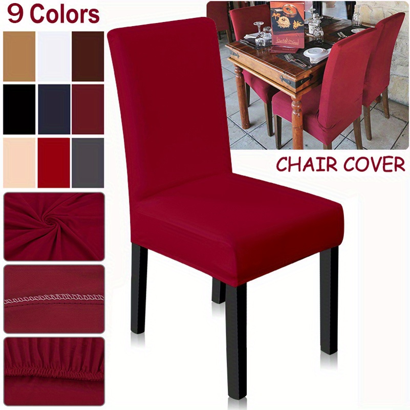 

1pc Solid Color Chair Cover Restaurant Weddings Chair Slipcover Dining Room Banquet Elastic Stretch Spandex Chair Cover For Hotel Dining Room Office Banquet House Home Decor