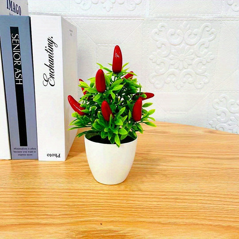 TEMU 1pc, Artificial Potted Plant, Simple Fake Plant For Home Decoration