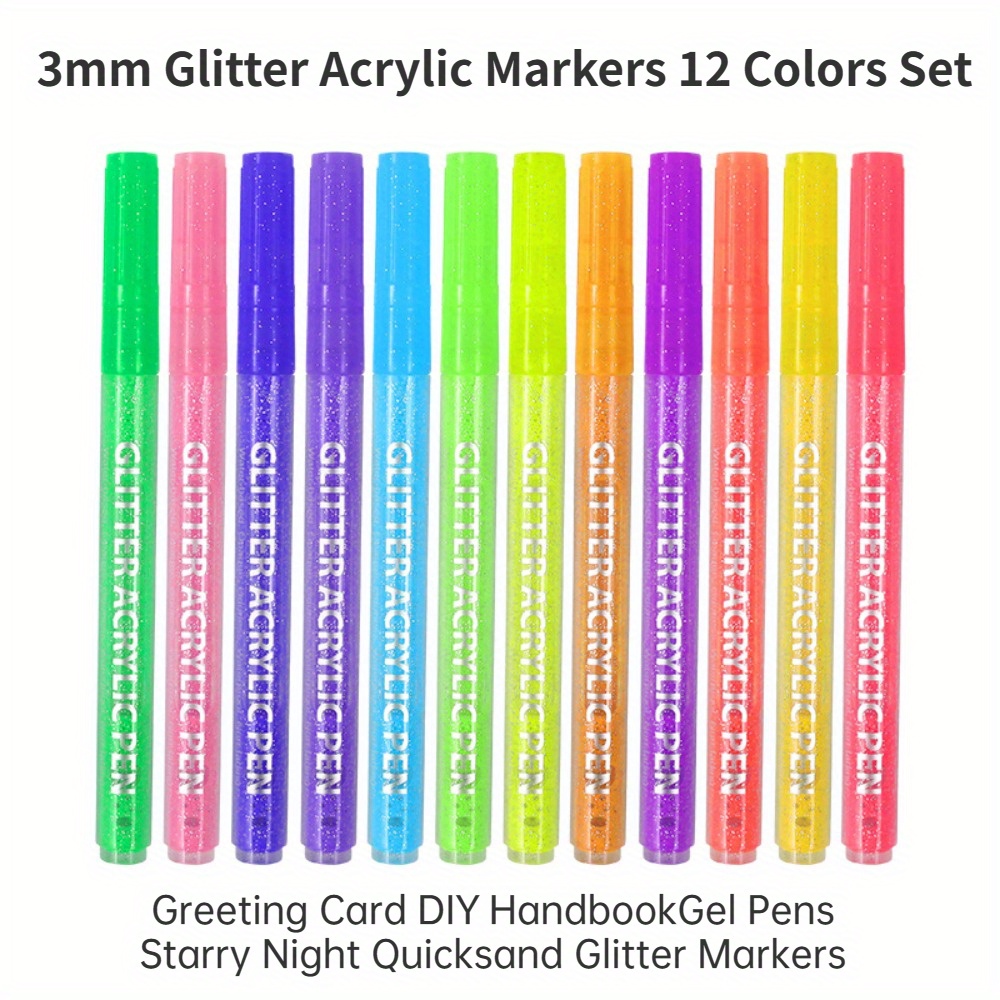 Glitter Acrylic Markers –