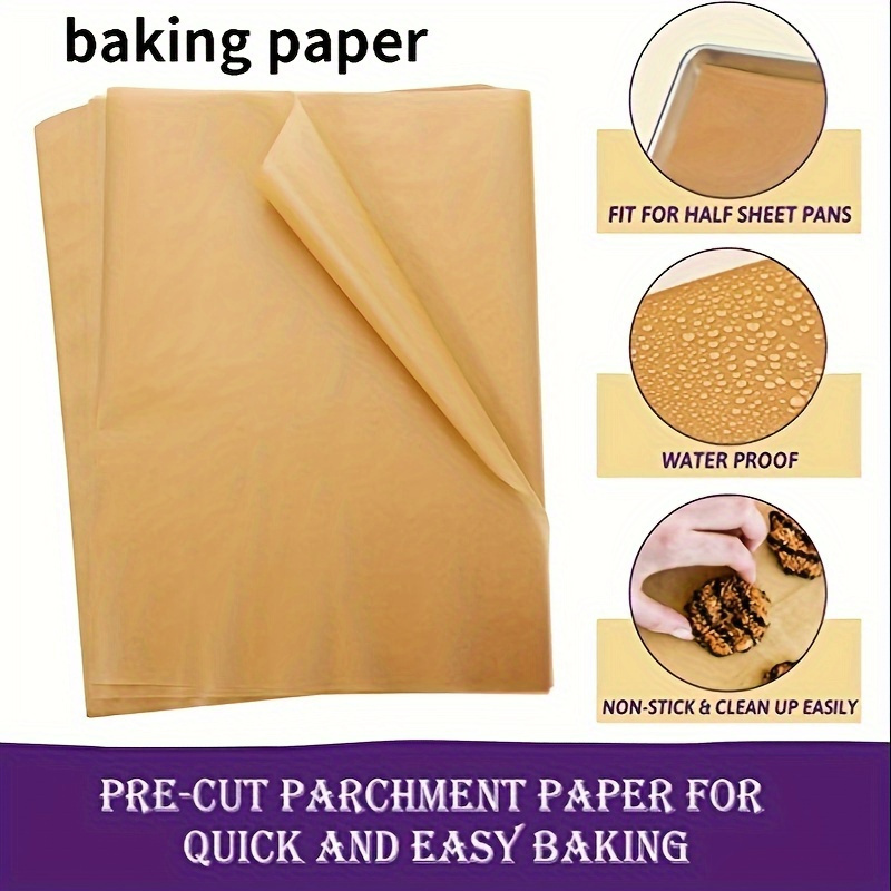 Katbite Unbleached Parchment Paper Sheets, Pre-cut Heavy Duty Parchment  Baking Paper, Non-stick Half Sheet Brown Baking Parchment Paper For Air  Fryer, Baking Cookie Pans, Oven - Temu