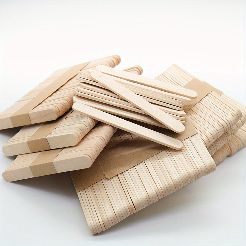 EXCEART 100 Pcs DIY Wooden Stick Wooden Stir Sticks Tongue Depressors Wood  Bulk Popsicle Sticks Popsicle DIY Sticks Ice Stick Ice Cream Accessories