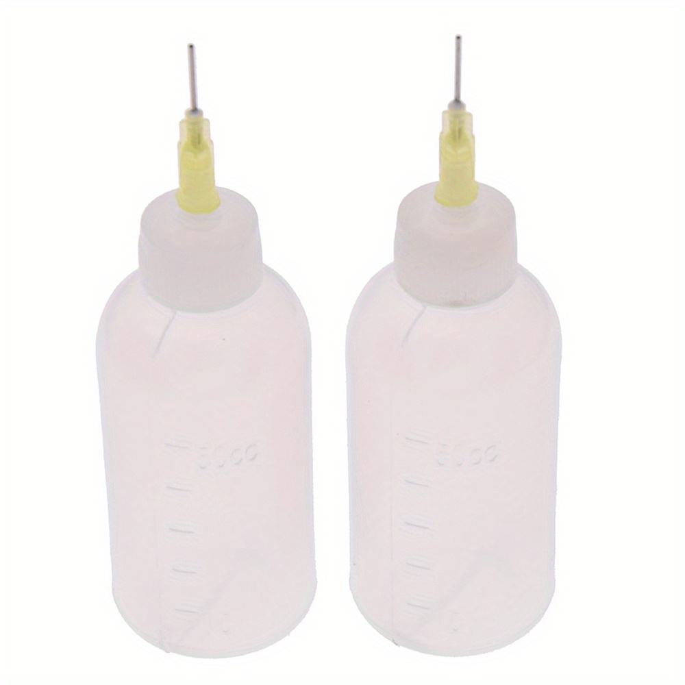 2pcs Plastic Bottles Needle Tips For Ceramic & Pottery Diy Glazing, Painting, Clay Tools - Uncharged Manual Dispenser