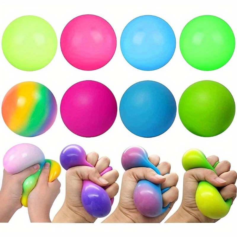 Pelota de malla antiestrés para apretar, bola de uva para  aliviar la presión, los colores pueden variar, paquete de 5 : Juguetes y  Juegos