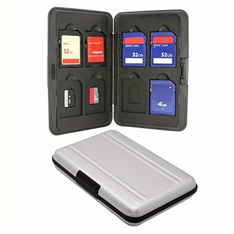 Bleu Étui étanche pour cartes Micro SD, 12 emplacements, support pour  cartes Micro SD, mousse souple, boîte d