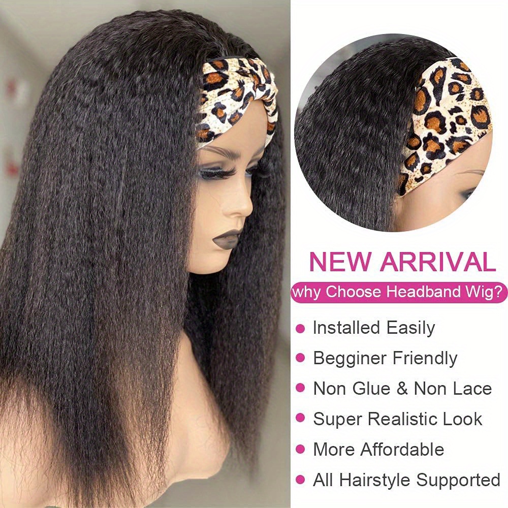 Headband Wig Human Hair Wigs for Women Easy Wear Non Lace Wig With