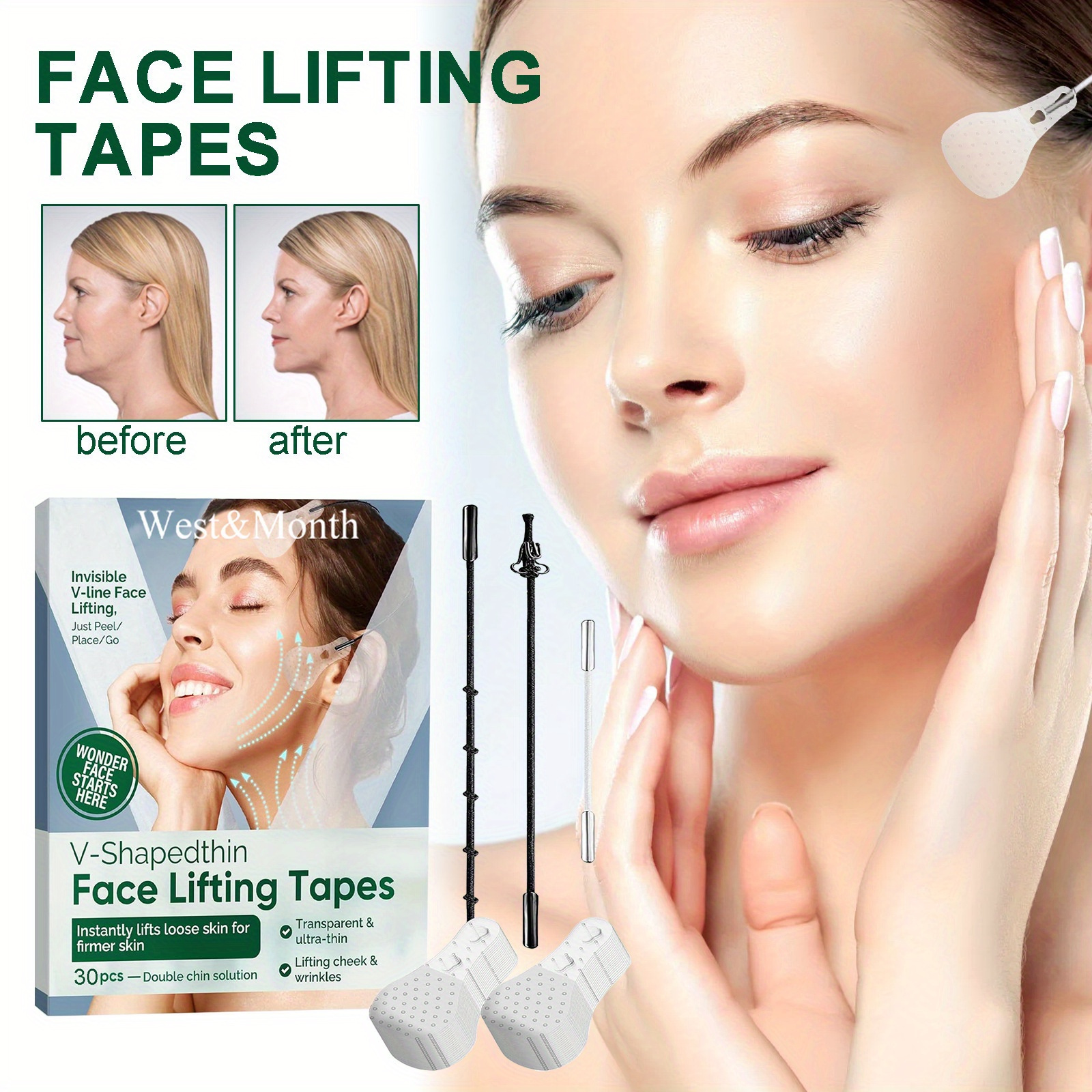 1pc Facial Myofascial Lift Tape: Firm & Tighten Skin Instantly - Neck &  Face Lift Stickers for Men & Women !