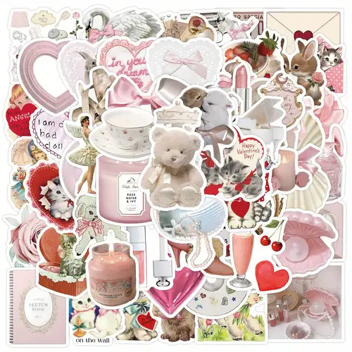 Vintage Girl Charm Y2k Stickers Aesthetic For Scrapbook Laptop