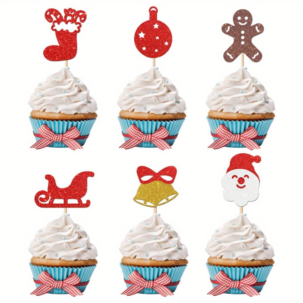 Grinch Cupcake Toppers Holiday Baking Supplies Cake Decorations - Pack of  24