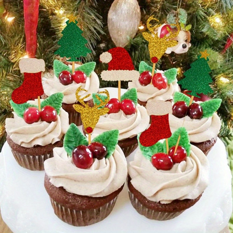 Christmas Cupcake Liners Elk Christmas Tree Snowman - Temu